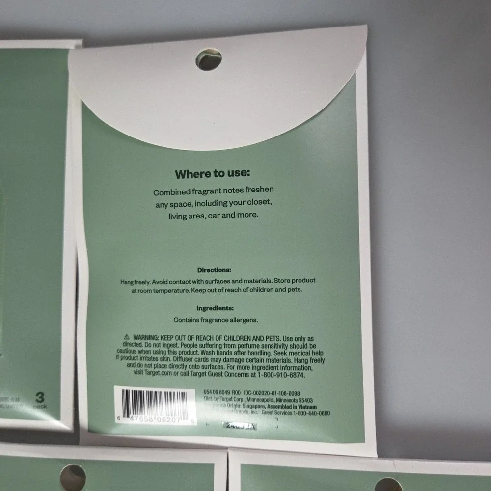 5 Pack (Total Of 15 Card) Of Grove‎ Hanging Car Diffusers - Room Essentials™